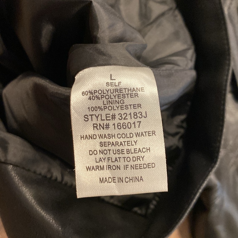 Blue B. Collection vegan Leather black Jacket NWT - Picture 6 of 6